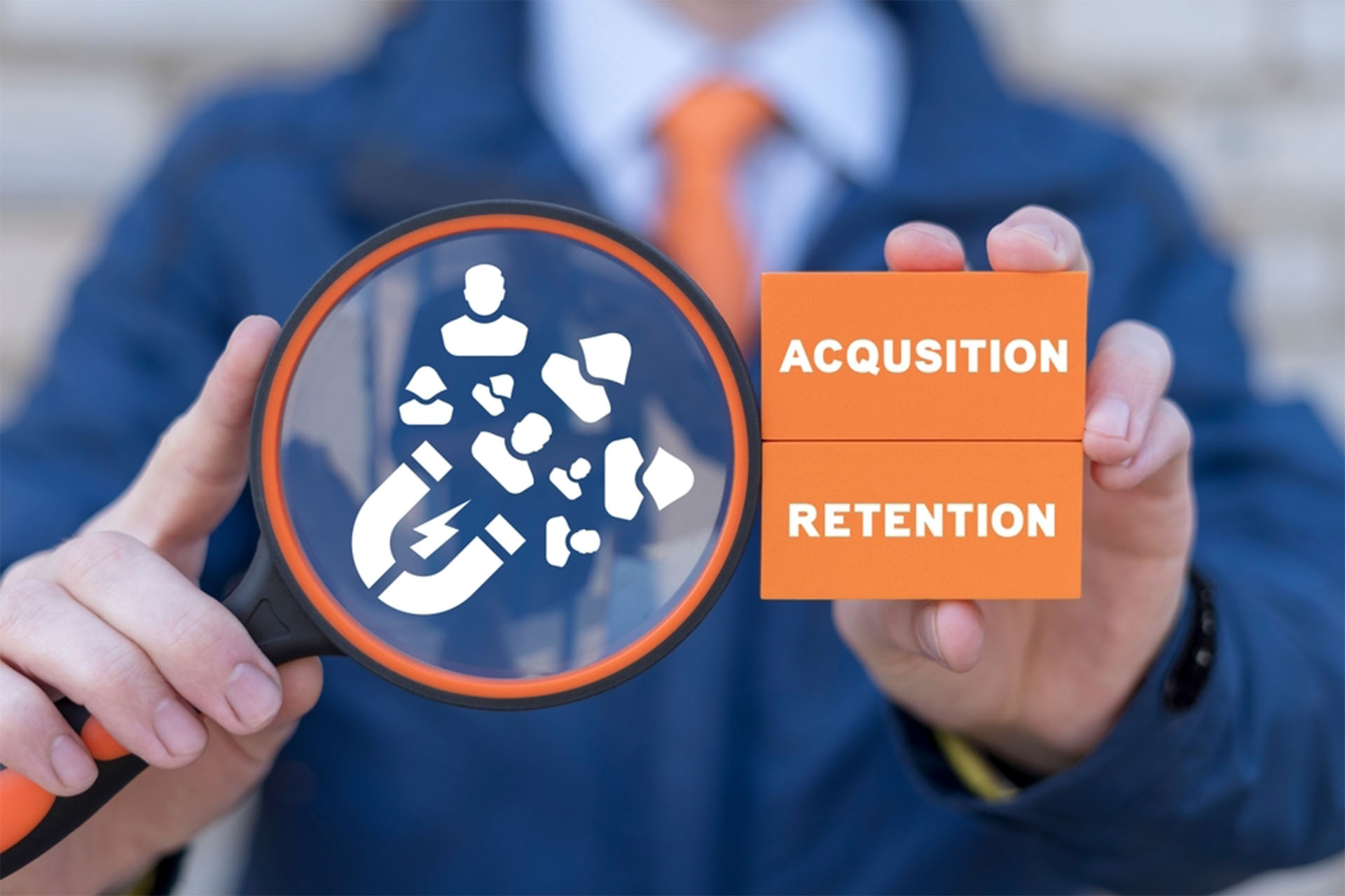 Customer acquisition and retention business marketing concept